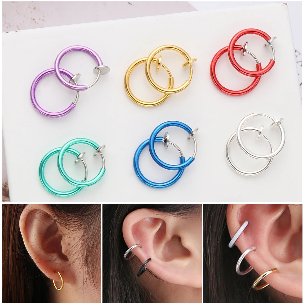 Кольцо для носа унисекс 2 шт. кольцо губ ушей без пирсинга|Серьги-клипсы| |