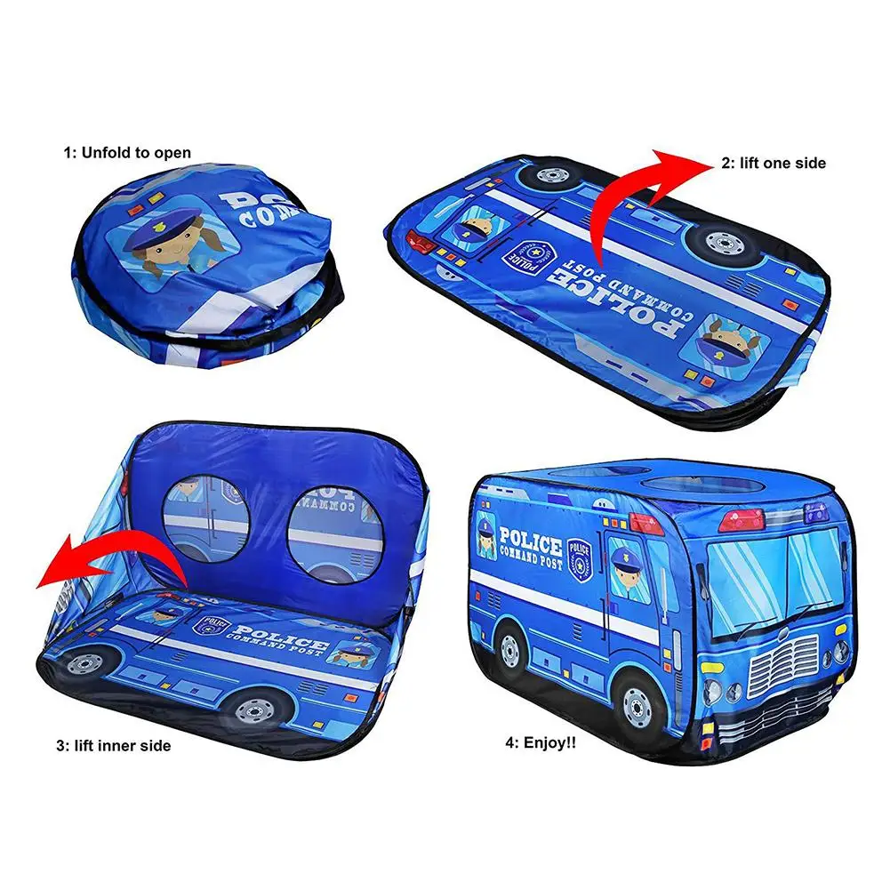 Game House Play Tent Fire Truck Police Bus Foldable Pop Up Toy Playhouse Cloth Children s 1 Game House Play Tent Fire Truck Police Bus Foldable Pop Up Toy Playhouse Cloth Children s 3