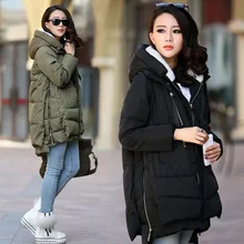 Maternity Winter Cotton Coat Plus Size M-5XL Zipper Big Pocket  Pregnant Women Army Green Outwear Jackets Hooded Thicken Coats