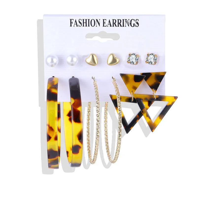 ALIUTOM, богемные акриловые серьги с кисточками, Длинный Комплект сережек для женщин, Boho Brincos, геометрические висячие серьги, женские модные ювелирные изделия - Окраска металла: ATXF807-4