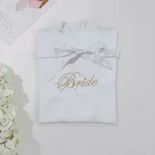 Свадебный халат для невесты, подружки невесты, белая Пижама, халат, женская ночная рубашка с рукавом три четверти, домашняя одежда