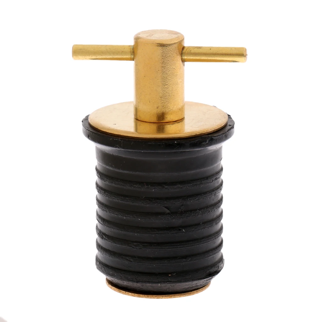 24mm Brass & Rubber Twist Boat Transom Drain Plug Hulls LivewellMarine