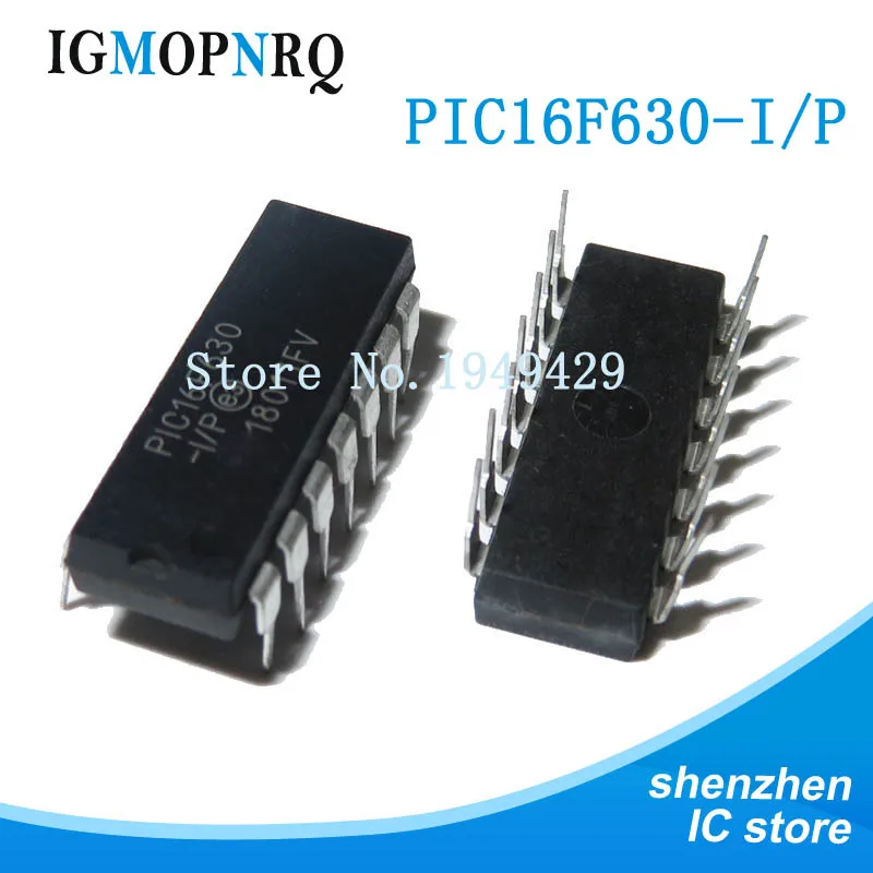 Микроконтроллер PIC16F630-I/P DIP14 PIC16F630-I PIC16F630 8 бит MCU 1.75KB 12 входов/выходов индикатор