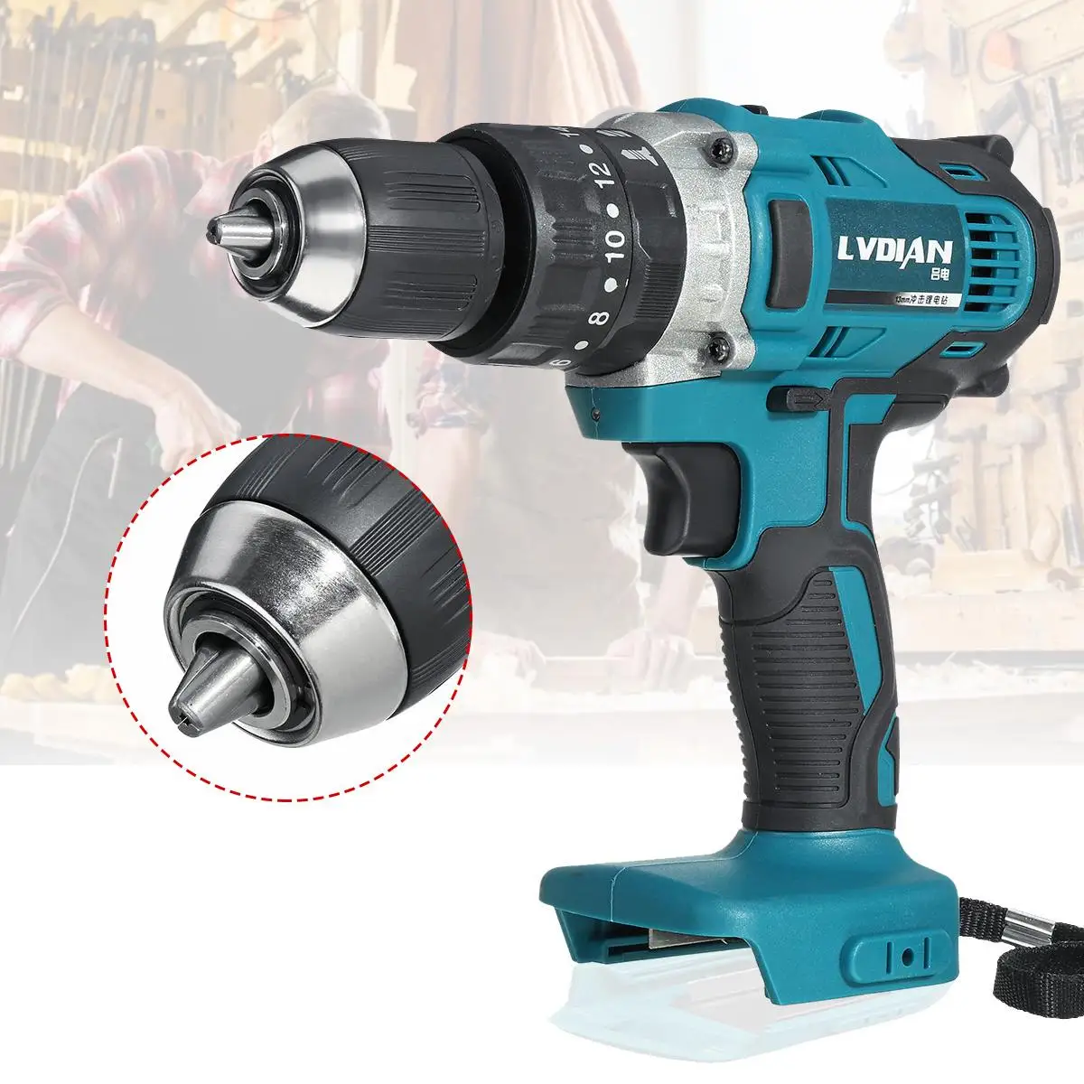 Cordless Double Speed Power Drills Hammer Drill