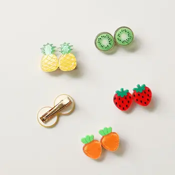 

5Pcs Strawberry Orange Fruit Hairpins Acrylic Hair Clips Girls Headwear Decor 667D