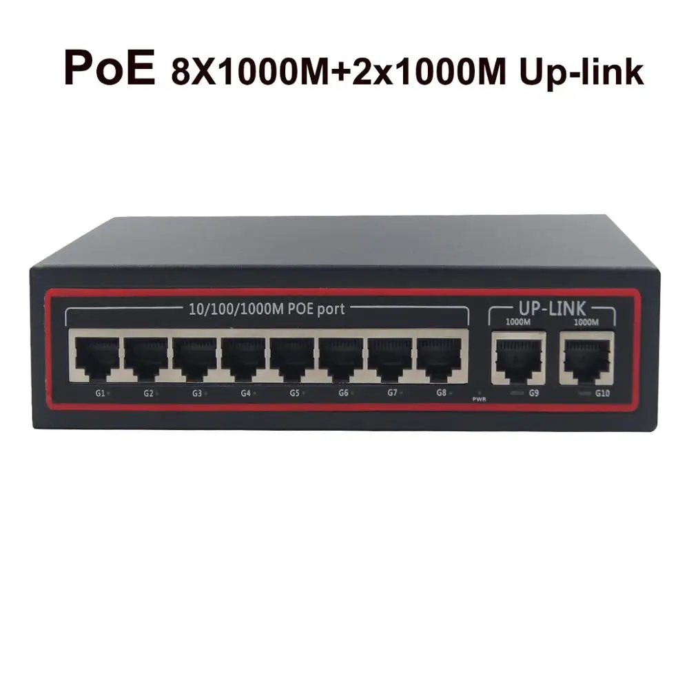 Неуправляемый коммутатор PoE с 10 портами и поддержкой 8 портов 1000 м 96 Вт | Мобильные