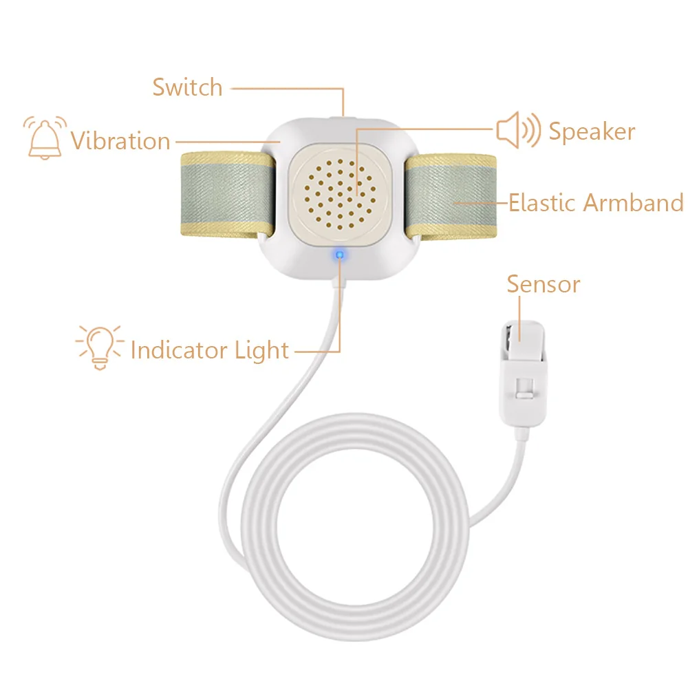 Professional Arm Wear Bedwetting Alarm High Sensitivity Potty Training for baby Toddler Adults Sensor Enuresis Alarm