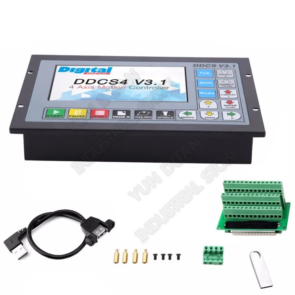 4 Axis 5inch Offline CNC Motion Controller G code 500KHz USB Driver Metal Cases for stepper servo motor CNC Router mach3 fanuc 4 Axis 5inch Offline CNC Motion Controller G code 500KHz USB Driver Metal Cases for stepper servo motor CNC Router mach3 fanuc
