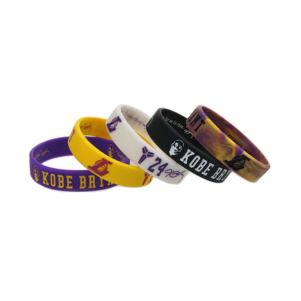 

Kobe Bryant 24 Portrait Logo Signature Luminous Black Mamba Spirit Los Angeles 4 AM Basketball Silicone Bracelet