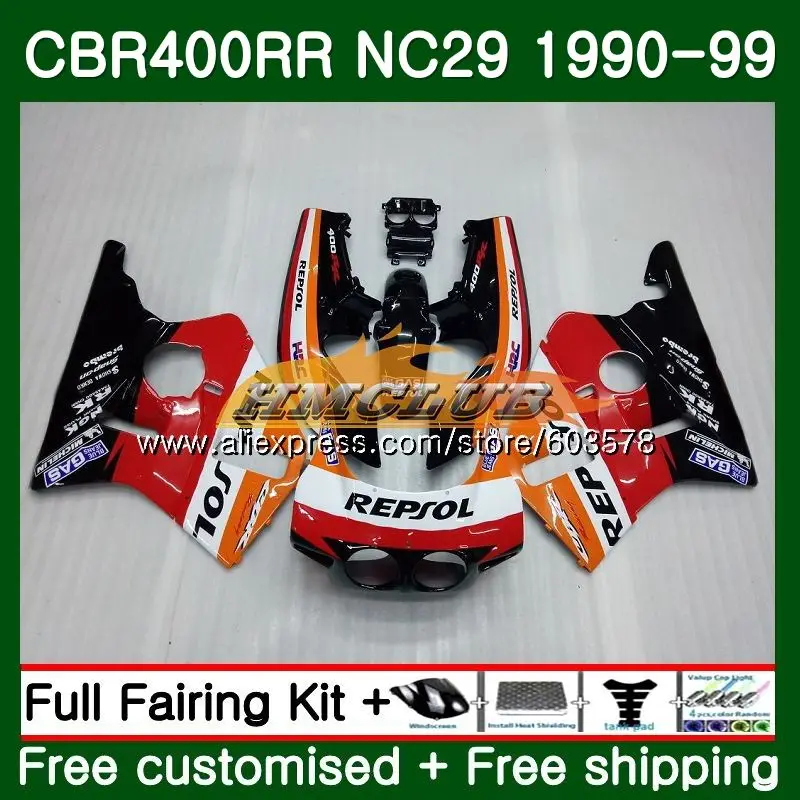 CBR400 RR для HONDA CBR400RR NC29 1994 1995 1996 1997 1998 1999 97CL. 68 CBR 400 RR 400RR 94 95 96 97 98 99 Repsol обтекатель - Цвет: No. 1