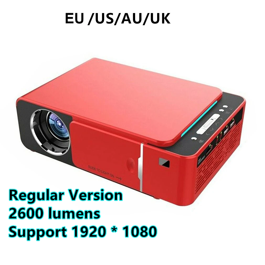 

T6 Portable HD LED Projector HDMI Video Beamer Support Full HD 1080p Smart Home Theater Cinema