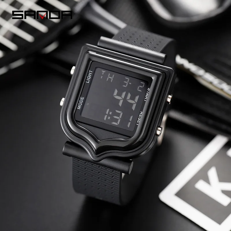 Sanda Fashion Trend Square Outdoor Sports Shockproof Watch Boys And Girls Multi-function Waterproof Luminous Electronic |