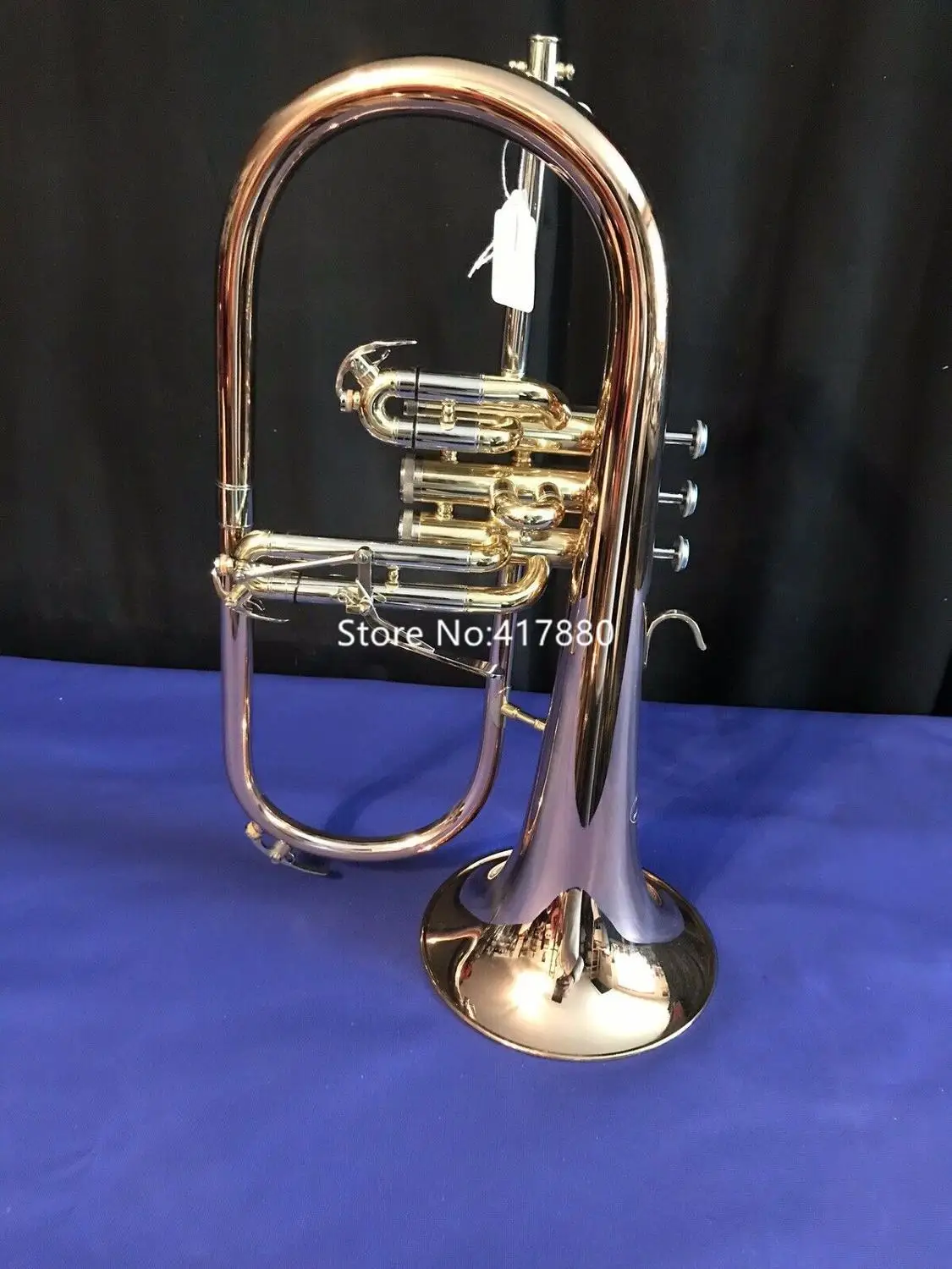 New Arrival Bb Flugelhorn  Red Brass Bell High Quality Musical Instruments Professional with Case Mouthpiece Free Shipping 2