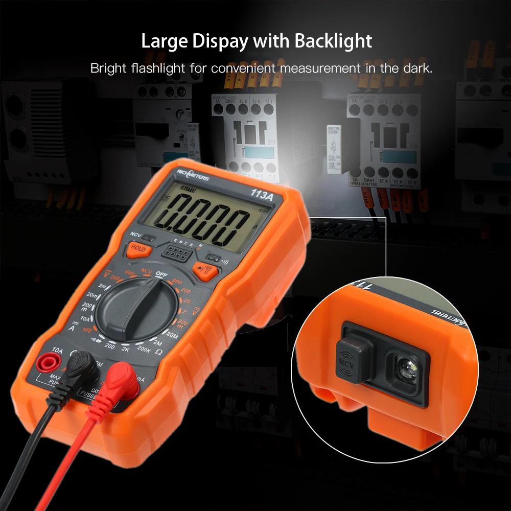 RICHMETERS RM113D/RM113A Multimeter NCV Digital Multimeter 6000 CountsAuto Ranging AC/DC Voltage Temperature Measuring Meter digital multimeter