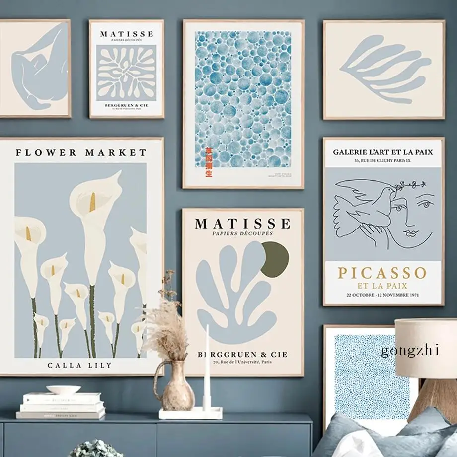 

Matisse William Morris Picasso Nordic Posters Flower Market Canvas Painting and Prints Wall Art Pictures for Living Room Decor