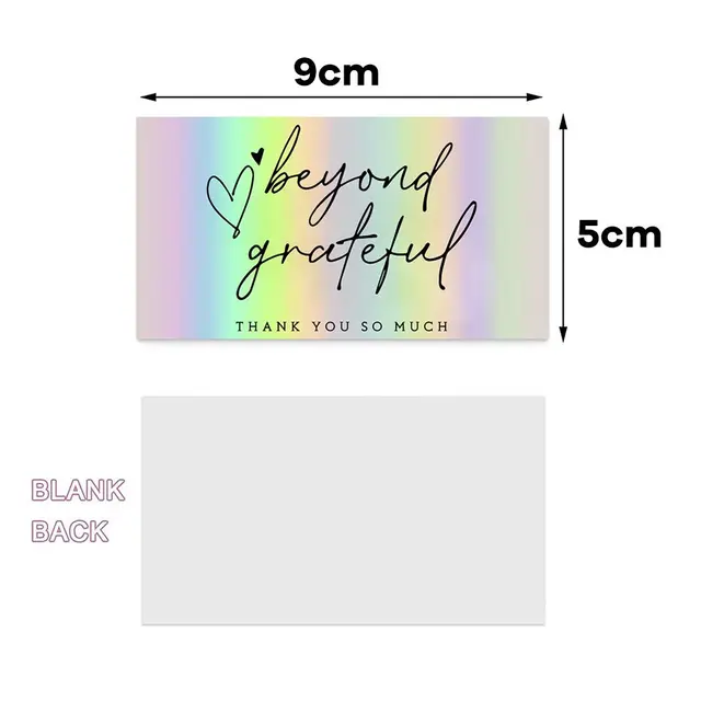 Holographic Silvery Color Thank You Cards Greeting Blank - Temu