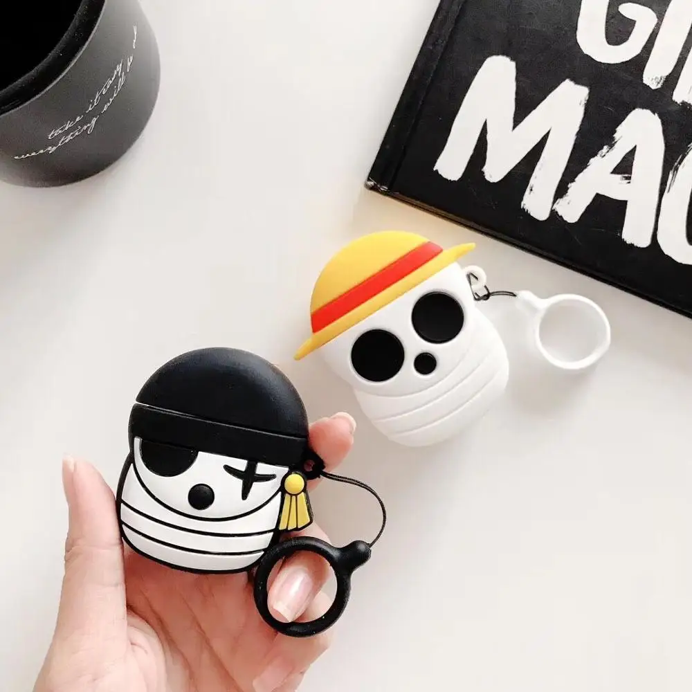 One piece Япония Аниме Луффи для AirPods чехол Bluetooth беспроводные наушники чехол для AirPods 2 Чехол Мягкий силиконовый наушник