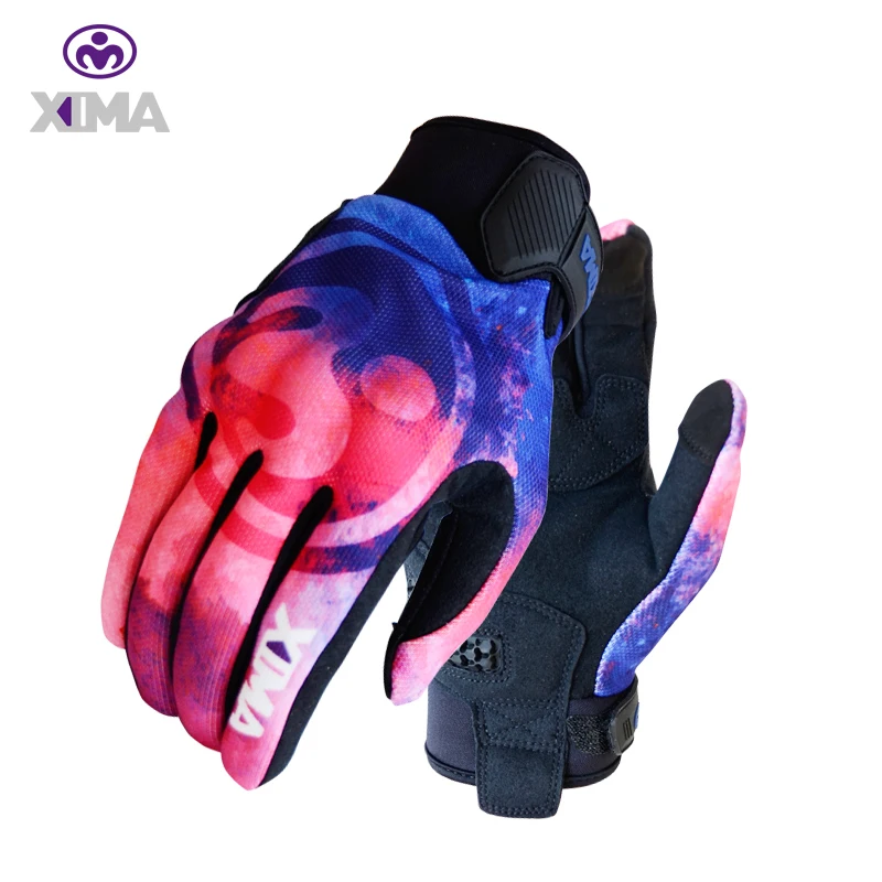 XIMA перчатки для сенсорного экрана мотоциклетные перчатки зимние и летние защитные перчатки для мотокросса гоночные перчатки - Цвет: rainbow