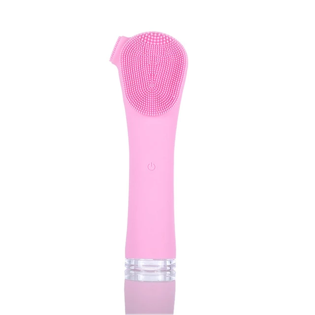 Perie de curățare facială USB, mâner din silicon cu două fețe, masaj facial, curățare profundă a porilor, îndepărtarea machiajului_voghion.com