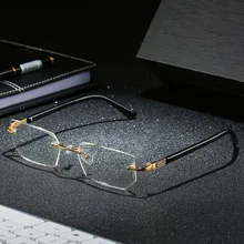 Модные Бизнес анти-синие очки для чтения мужские Алмазные обрезки бескаркасные очки для чтения женские TR сплав ноги пресбиопические очки