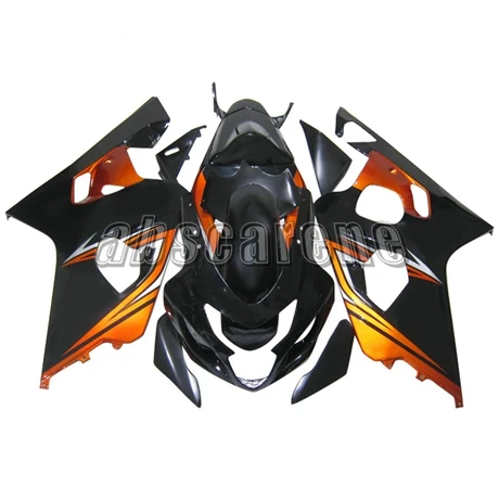 Мотоцикл Полный обтекатели для Suzuki GSXR600 GSXR750 K4 2004 2005 G-SXR750 04 05 ABS пластик Кузов Глянец Оранжевый матовый черный