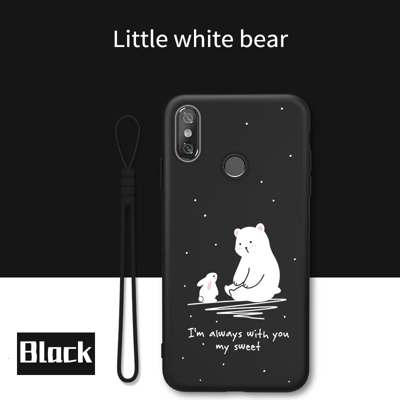 Милый мультяшный чехол для Xiao mi Red mi Note 8 Pro 7 7A чехол жидкий силиконовый чехол для Xiaomi mi 9 SE 8 SE 8 Lite A1 mi x 2S Capa - Цвет: Little White Bear