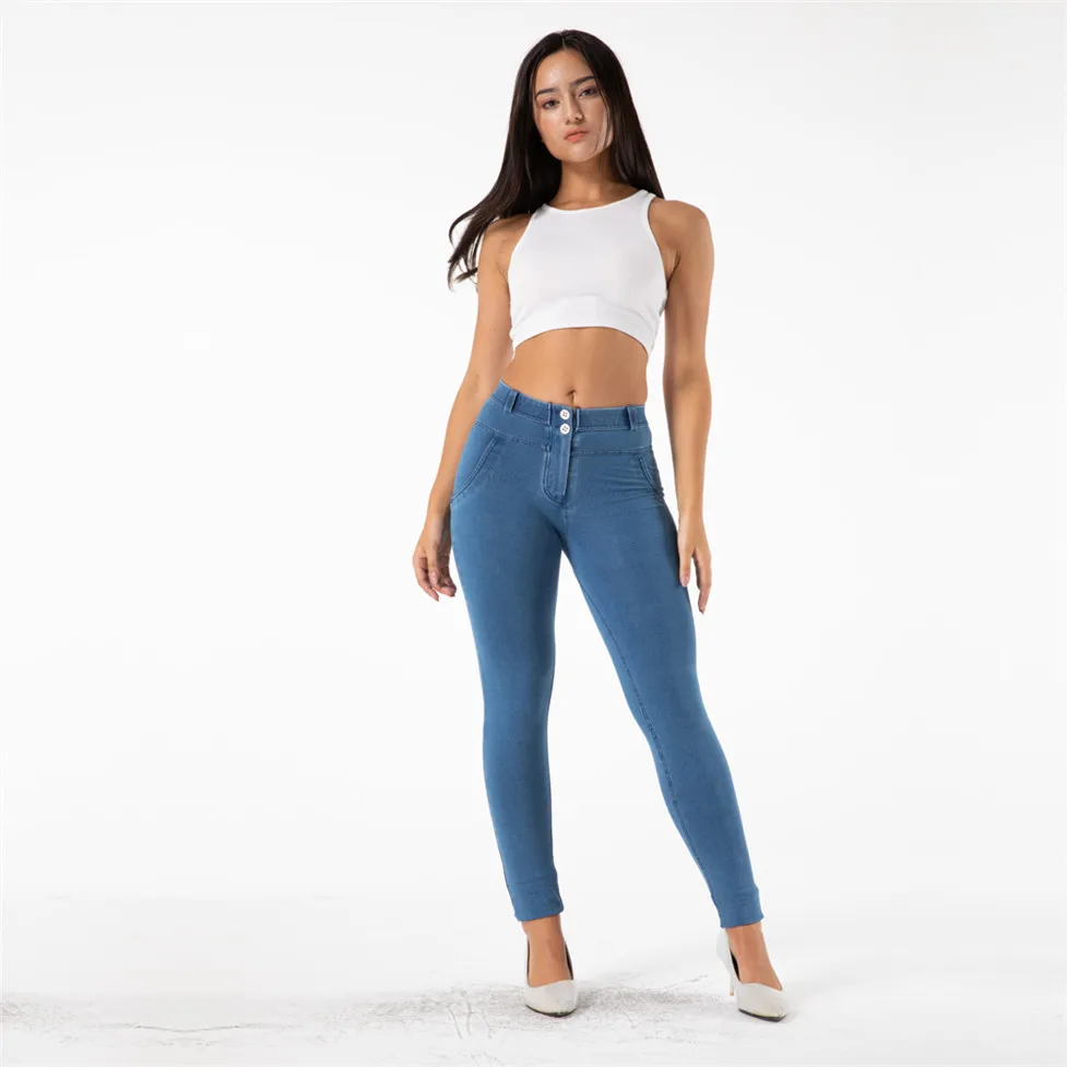 Shascullfites Mid Rise Stretch Skinny 