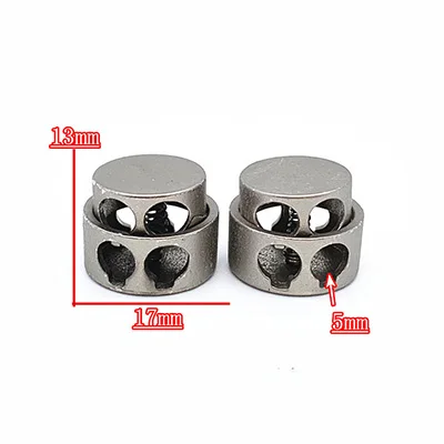 Meetee 30pcs Metal Pearl Double Hole Stopper Buckles Spring Elastic Adjustment Cord Lock DIY Hat Cord End Decor Button DS010