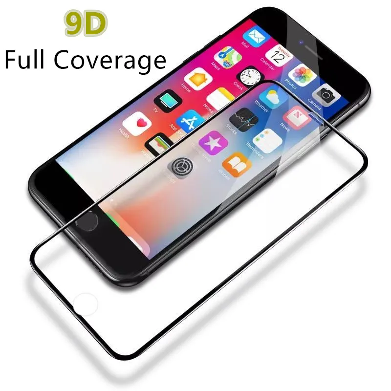 9D закаленное стекло из алюминиевого сплава для iPhone 6 6S 7 8 Plus полная защита экрана