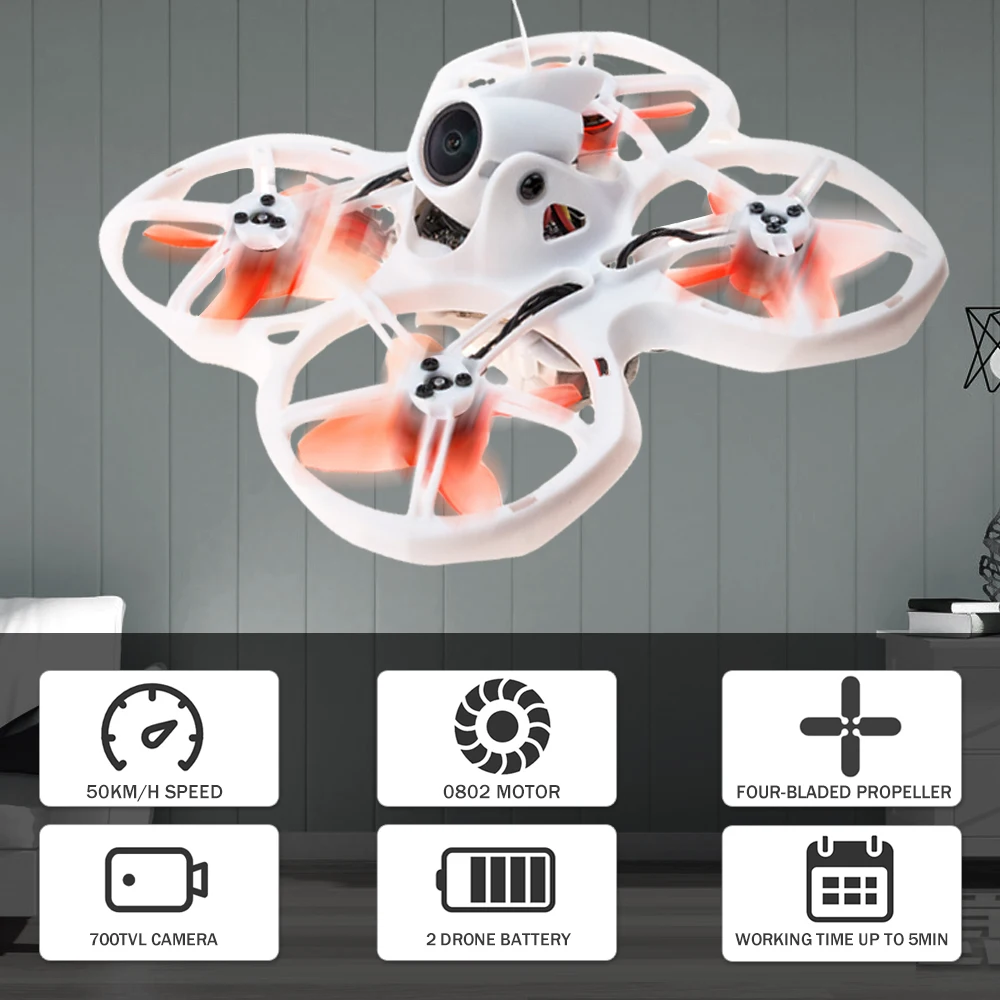 EMAX Tinyhawk II внутренний FPV гоночный Дрон высокая скорость 50 км/ч F4 5A 16000KV с 700TVL камерой