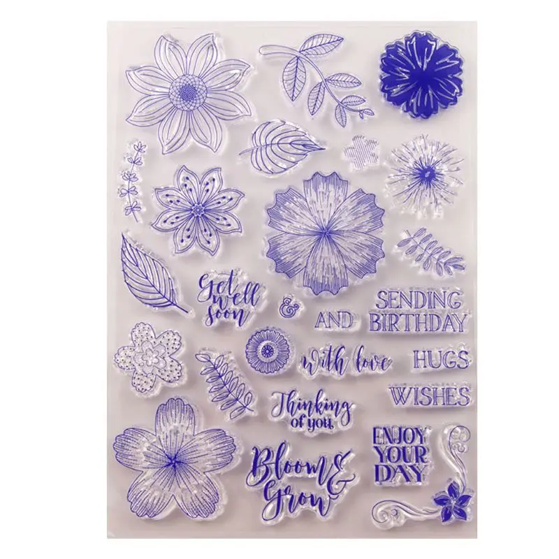 

Flower Leaf Silicone Clear Seal Stamp DIY Scrapbooking Embossing Photo Album Decorative Paper Card Craft Art Handmade Gift