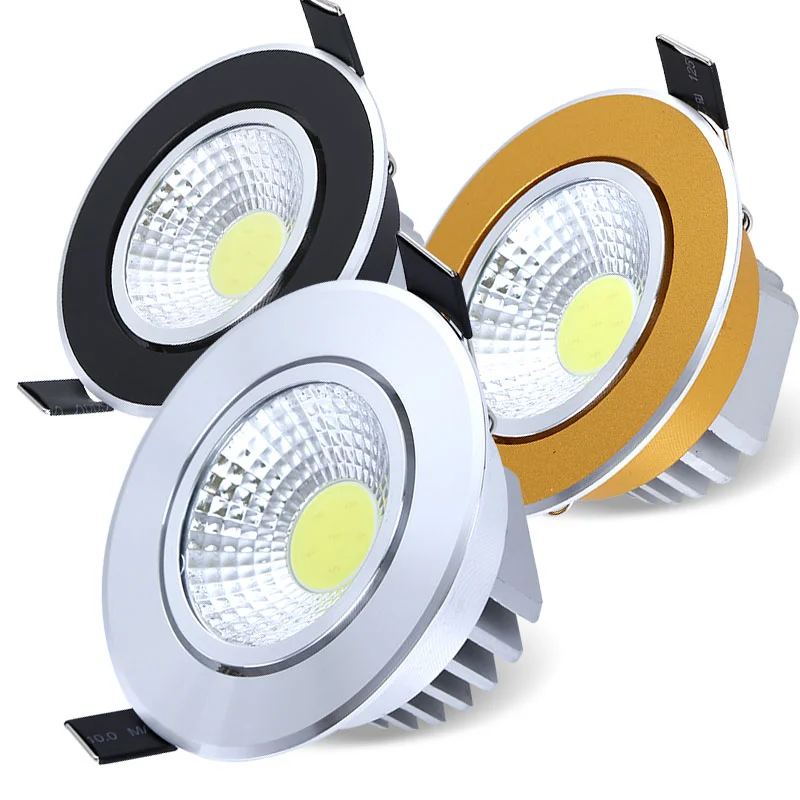 Dimmable Recessed LED Downlights 5W 7W 9W 12W 15W18W COB LED Ceiling Spot Lights AC85~265V LED Background Lamps Indoor Lighting