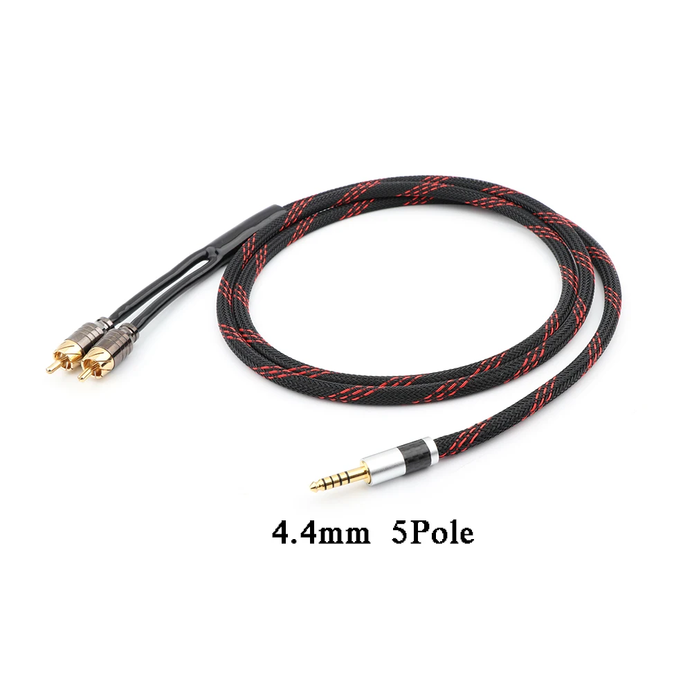 4 4mm 5 Pole Male Balanced to 2RCA Upgraded Cable For pha2a wm1a 1z zx300a Headphone Cable Optical Audio Cable