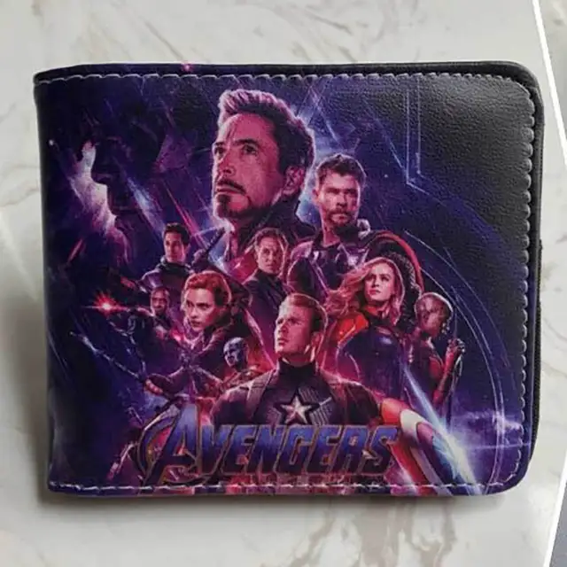 Marvel Men Wallet Q Version Captain America SpiderMan Wallet Men Comic Version Super Heroes Wallet Women with Card Holder Wallet The AvengersB