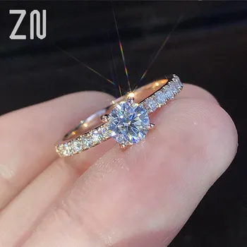 

ZN Fashion Trendy Crystal Engagement Design Hot Sale Rings For Women elegant rings Female Wedding Bridal jewelry Gift