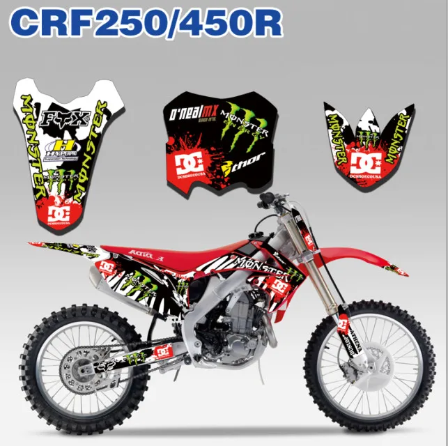 Полный набор Графический фон наклейка Стикеры для Honda CRF 250R CRF250R 2010 2011 2012 2013 CRF 450R CRF450R 2009 2010 2011 2012