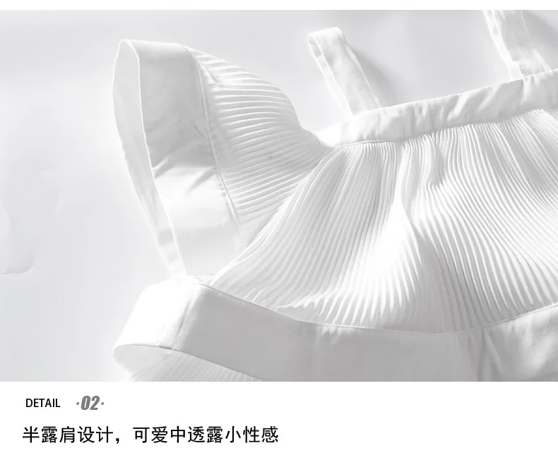Camisole тройник сверхпрочный плиссированный многослойный летний топ корейский Harajuku белая футболка женская уличная одежда женская одежда PP017