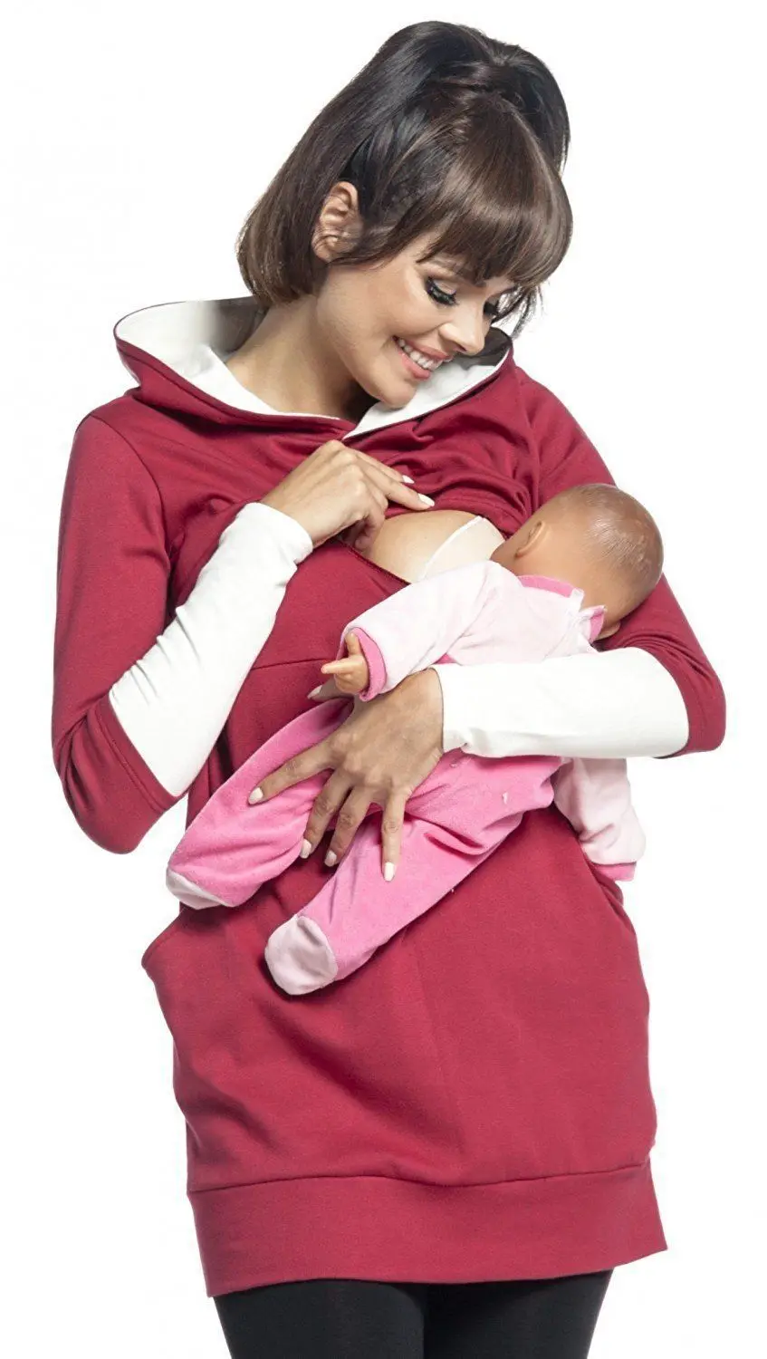 Mother pregnant women breastfeeding baby maternity shirt winter breastfeeding shirt breastfeeding casual long-sleeved women