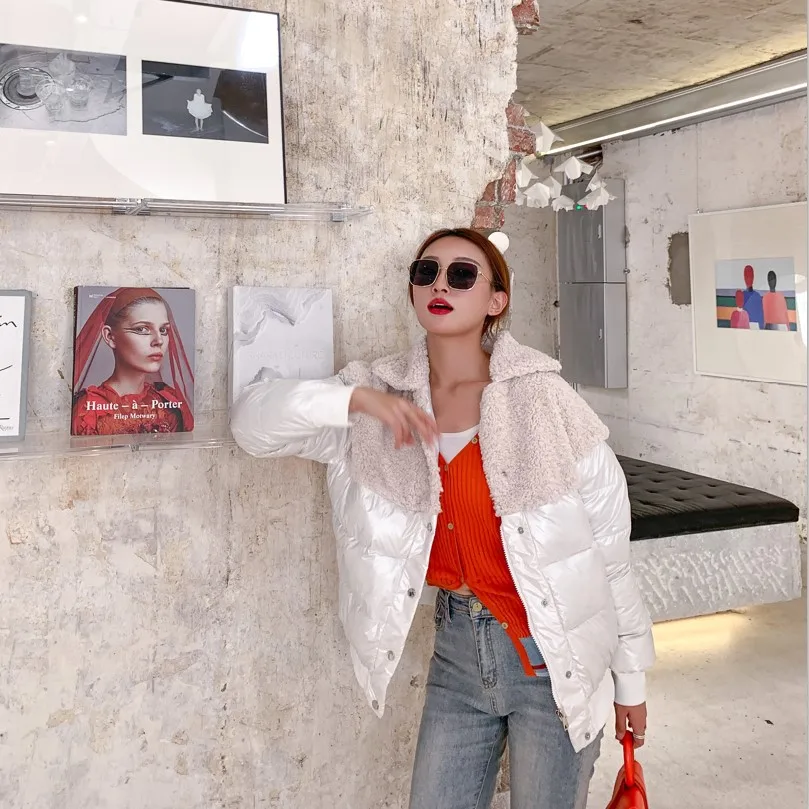 

2019 Autumn & Winter New Style Coat Women's Loose-Fit Korean-style Joint Short Cotton Coat Short-height Fashion New Style Fashio