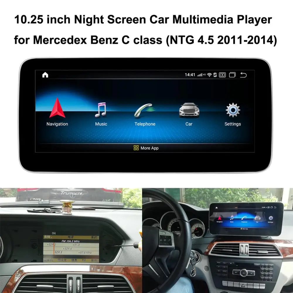 10,25 "Android 7,1 автомобильный gps навигации мультимедийный плеер для Mercedes Benz C Class W204 C180 C200 C260 C300 (2011-2014)