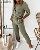 Women Solid Long Sleeve Elastic Waist Jumpsuit ► Photo 1/3