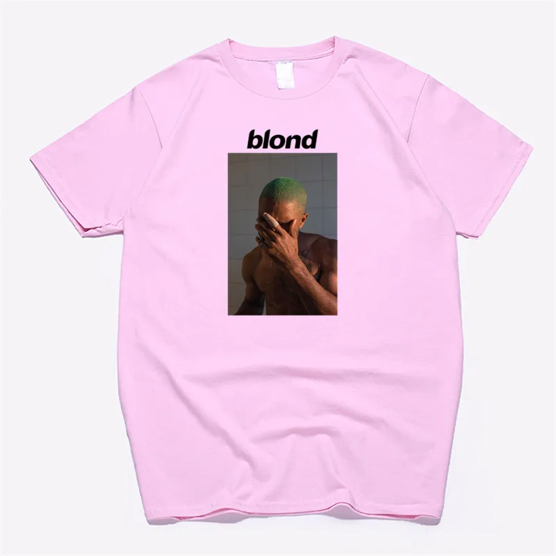 Мужская футболка Frank Ocean Blonde хип-хоп Rap, футболка унисекс, хлопок, футболка Homme Singer Harajuku, рубашка - Цвет: T99B-pink