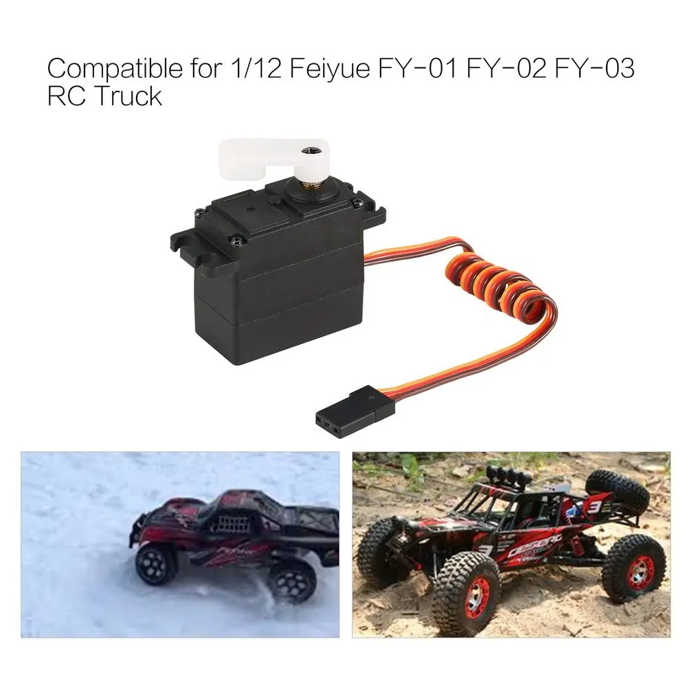 Из Металла Шестерни Servo 4,8-6 V 3 провода JR Разъем для 1/12 Feiyue FY-01 FY-02 FY-03 RC автомобиль гусеничный грузовик руля Часть Аксессуары