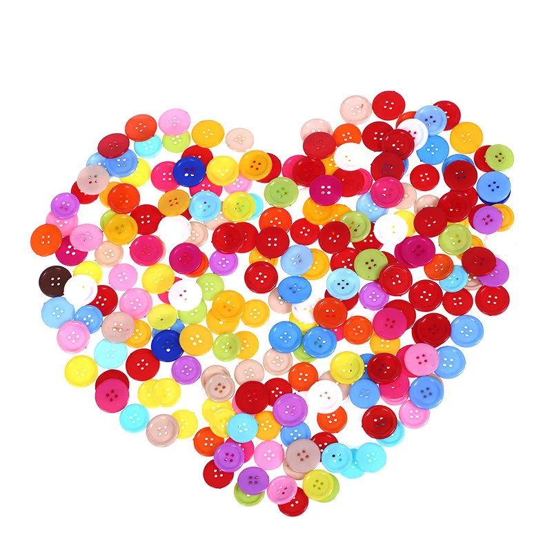 100pcs 9mm-18mm Mixed Color Round Resin Buttons 4 Holes Sewing Scrapbooking Crafts Garment DIY Apparel Accessories | Дом и сад