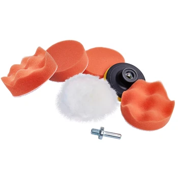 

7pcs Car/Glass Polishing Pad Kit Wave Sponge Polishing Pad For Car Wheel Polish 3" Buffer Pad Set With Electric Drill Adaptor
