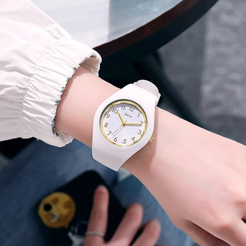 TPW 여성용 시계, 풀 사이즈 40mm 고무 스트랩 피부 친화적 4