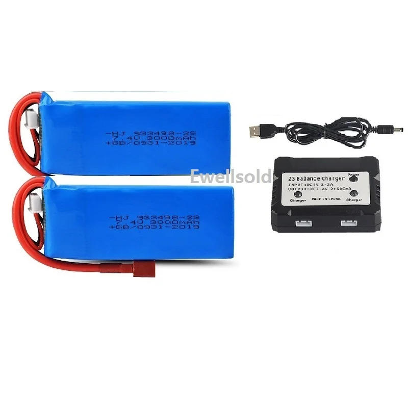 Ewellselling 3 шт. для WLtoys 144001 124018 124019 R/C грузовик Радиоуправляемый автомобиль 7 4 в 3000 мАч