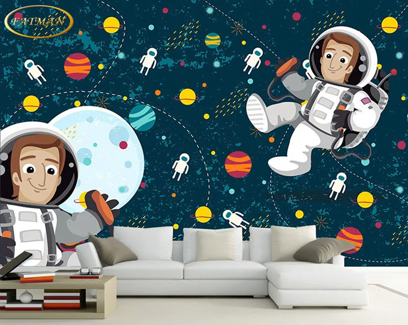 

Dropshipping Custom Photo 3d Hand - Painted Childlike Space Walking Backdrop Kids Room Kindergarten Playground Non - Toxic Mural