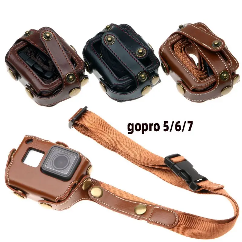 

PU Leather Camera Bag Protective Cover Case for GoPro Hero 7/6/5 Black Camera