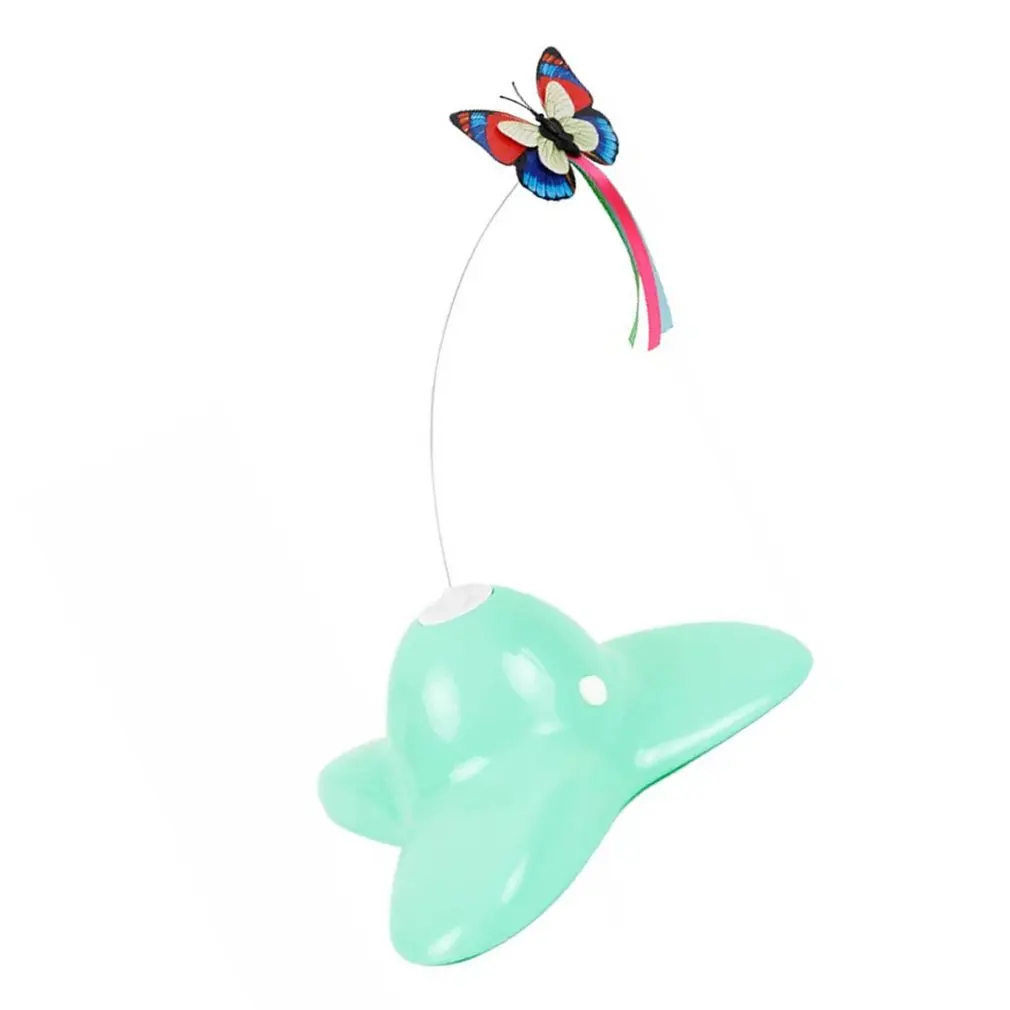 Изысканная электрическая вращающаяся бабочка в форме бабочки, игрушки для кошек, две мигающие бабочки, Интерактивная игрушка-тизер для кошек
